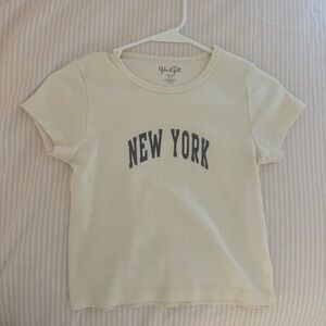 Brandy Melville New York Cream Graphic Tee